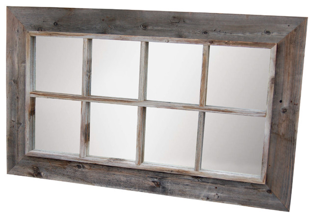 8 Panel Barn Wood Window Pane Mirror Rustic Wall Mirrors By