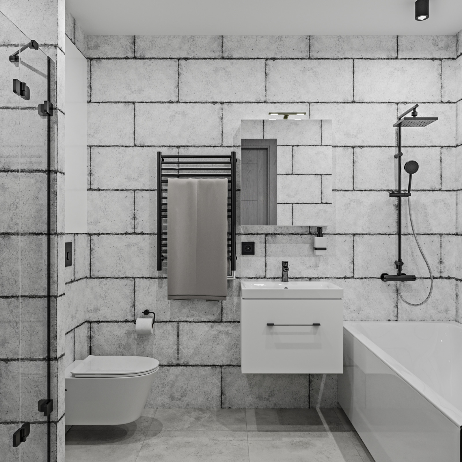 Серая квартира лофт