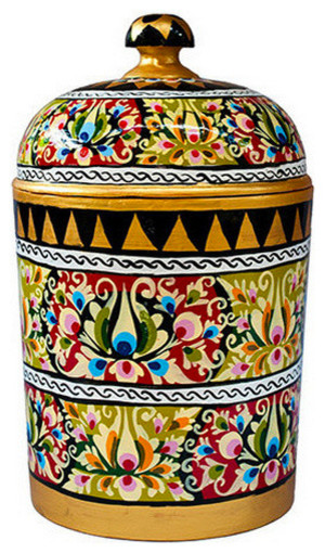 Handpainted Floral Canister