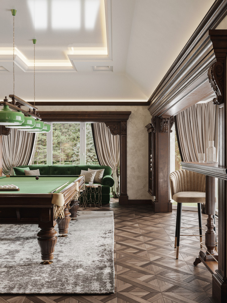 Дизайн бильярдной в частном доме