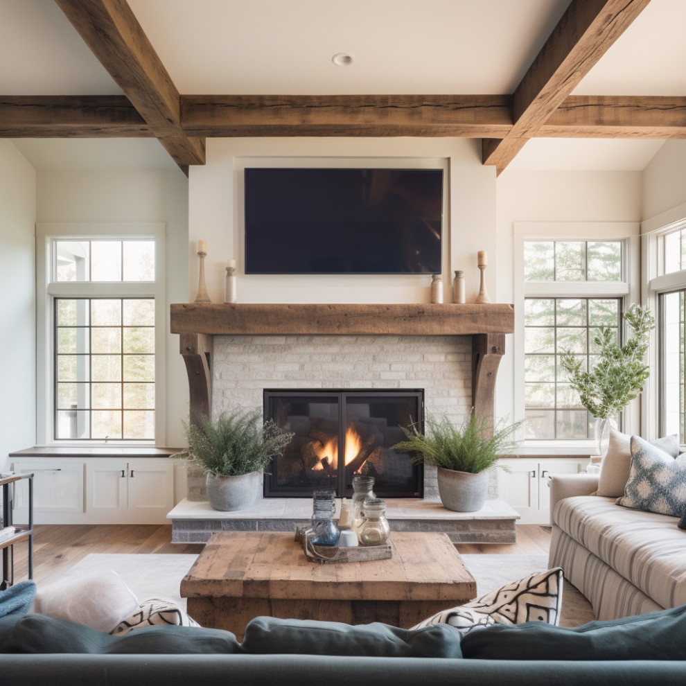 This is an example of a farmhouse living room in Montreal.