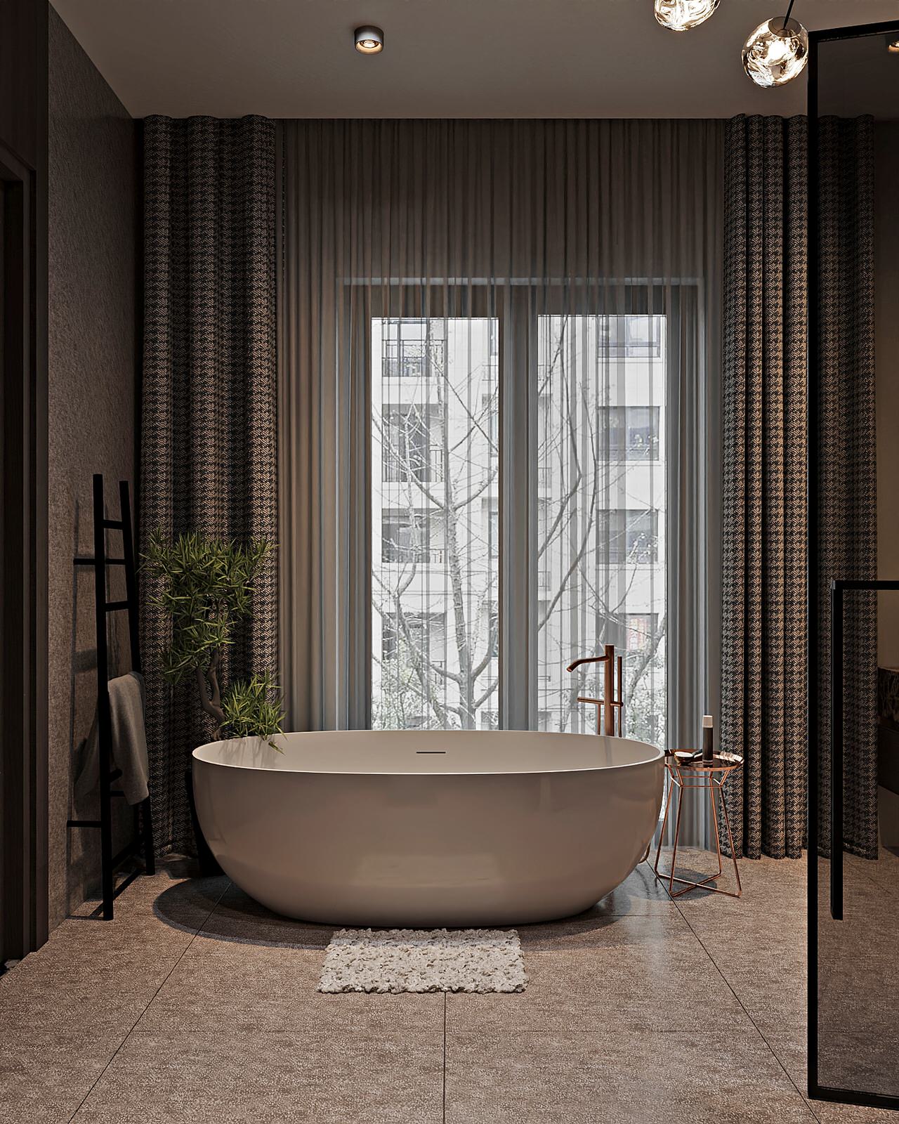 Ванная комната "Медные акценты"