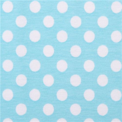 turquoise Riley Blake polka dot knit fabric from the USA