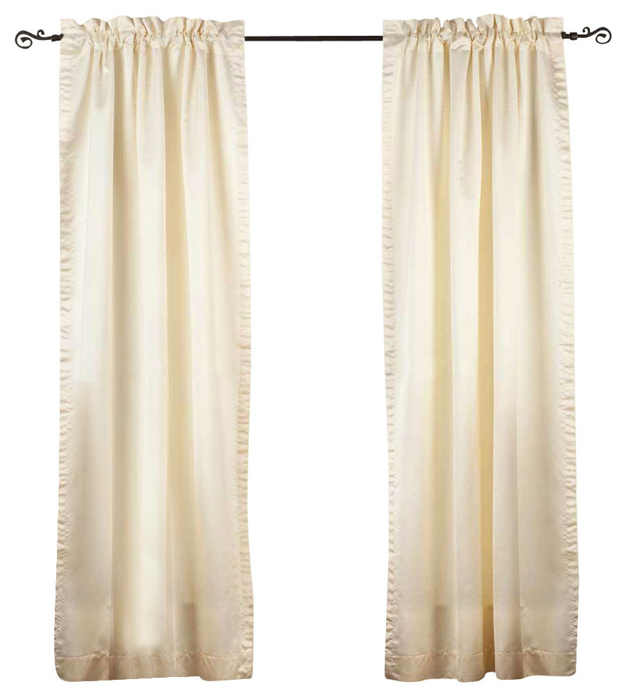 Lined-Cream Rod Pocket 90% blackout Curtain / Drape  - 80W x 120L - Piece