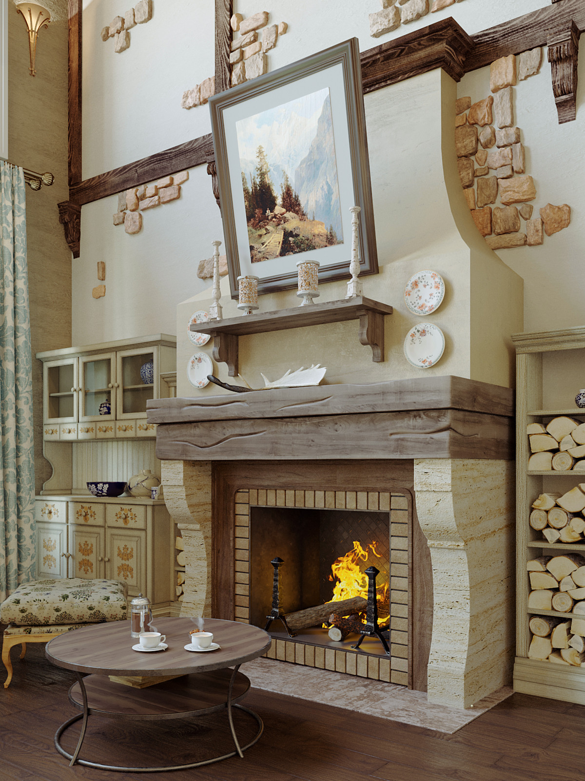 Камин в гостиной