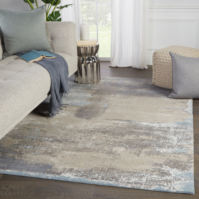 Jaipur Living Ionian Abstract Gray/Blue Area Rug, 5'3"x7'6