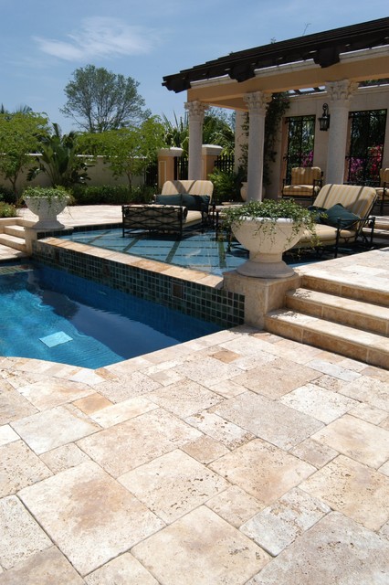 StoneHardscapes Backyard Pool Decks contemporaneo