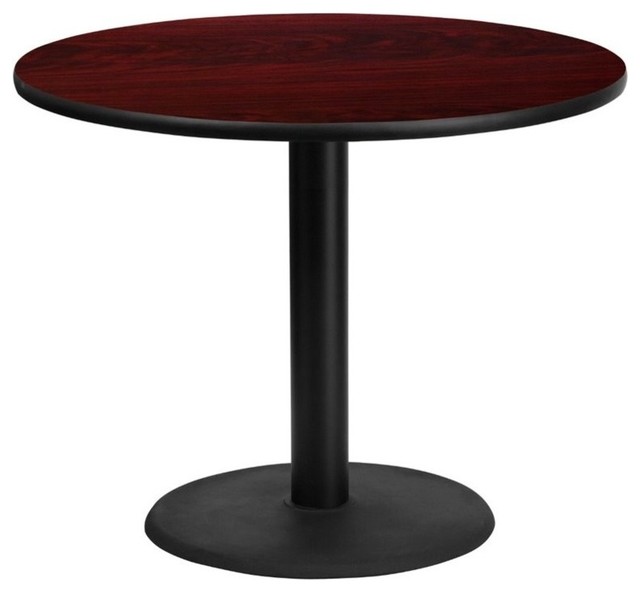 Bowery Hill 36" Round Restaurant Dining Table in Black Mahogany