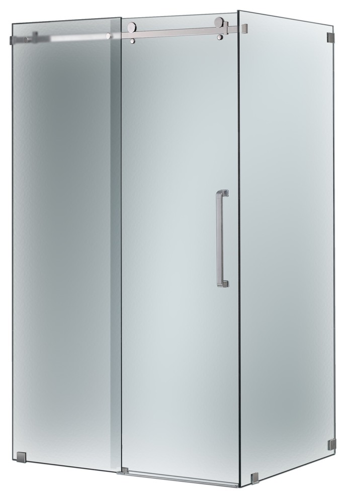 Moselle Frameless Sliding Shower Enclosure, Stainless Steel