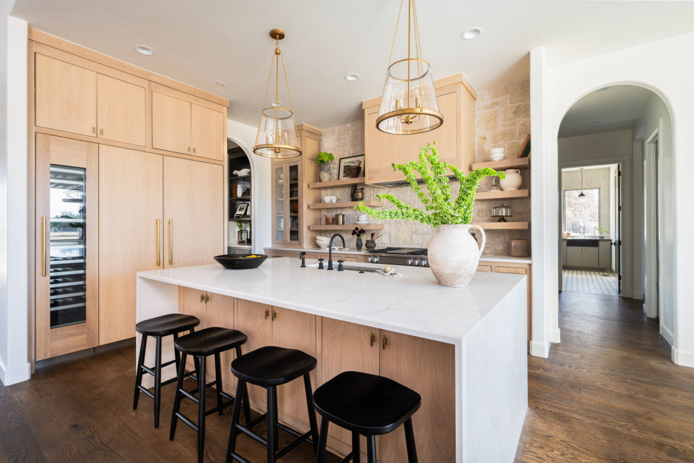 This is an example of a transitional kitchen in Oklahoma City.