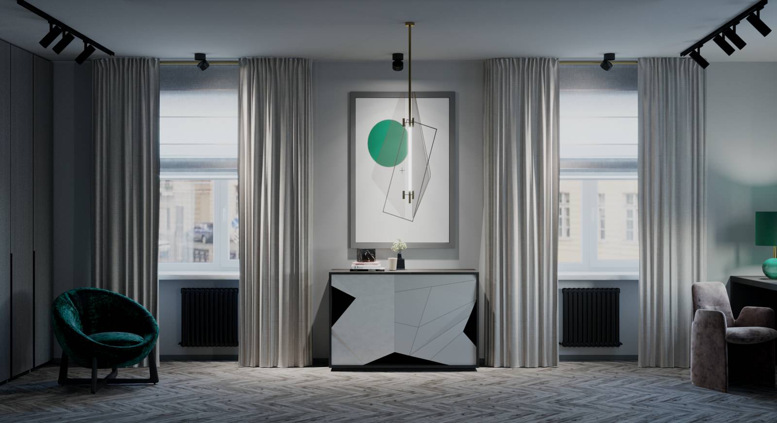 Спальня с гардеробной