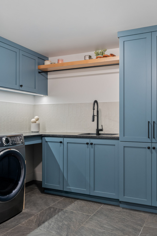 Blue Farmhouse Laundry Room
