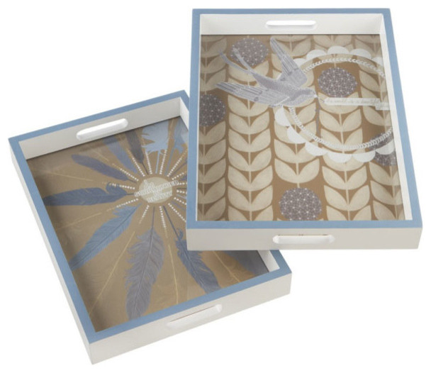 Birds of a Retro Feather Tray - Set of 2
