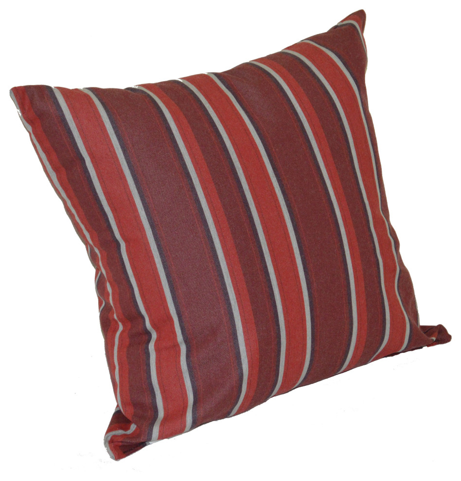 Outdoor Pillow, Red Stripe, 15 Inch