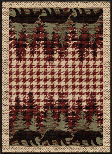 Blowing Rock Lodge Area Rug, Antique, 5'3"x7'3"