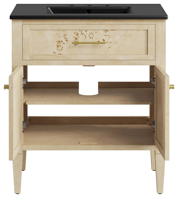 Elysian 30" Wood Bathroom Vanity - Black Burl - Rustic - Bathroom ...