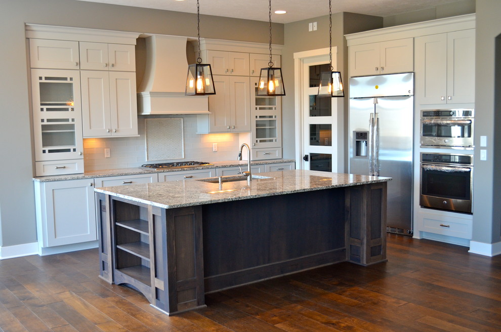 Inspiration for a rustic kitchen remodel in Omaha