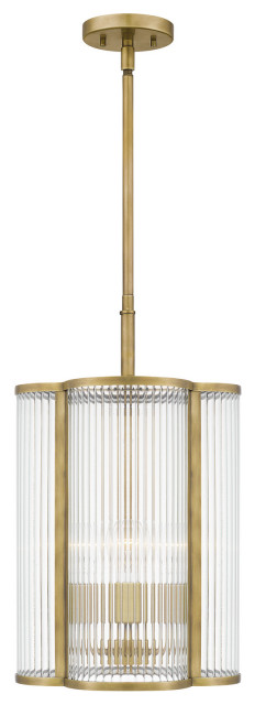 Aster Four Light Pendant, Weathered Brass