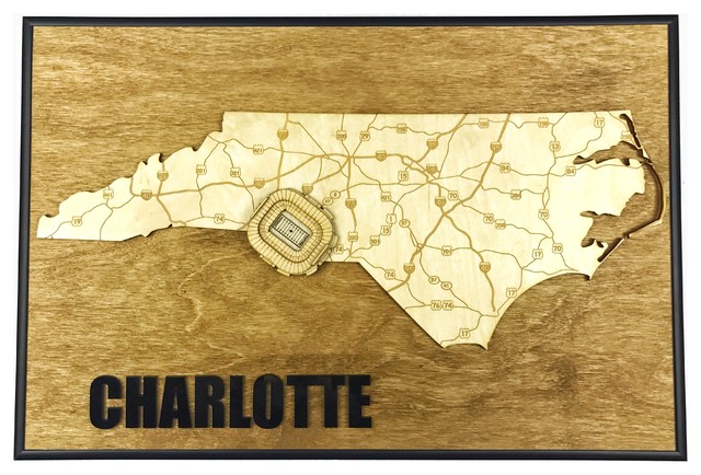State Shape Art North Carolina Charlotte Bank Of America