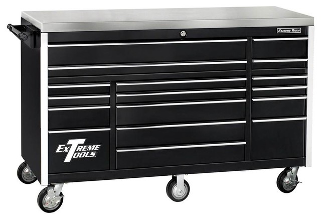 17 Drawer Castered Tool Cabinet W Stainless Steel Top