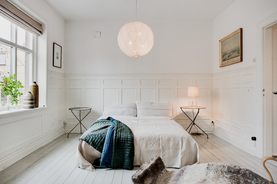 Design ideas for a transitional bedroom in Malmo.