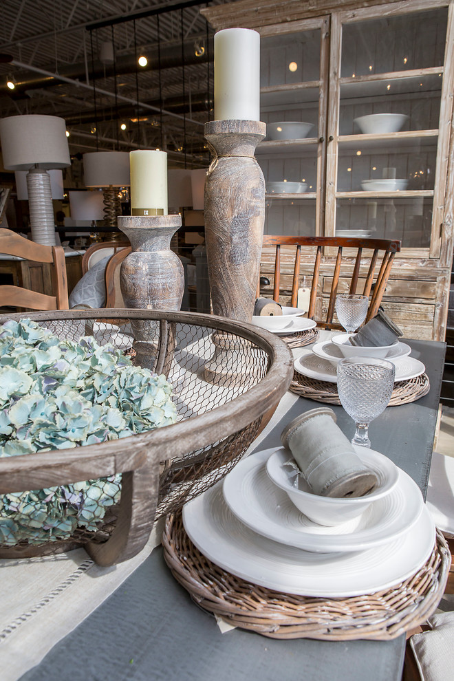 Inspiration for a rustic kitchen/dining room combo remodel in Birmingham