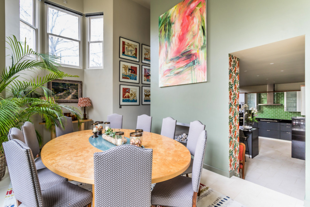 Eclectic dining room in London.