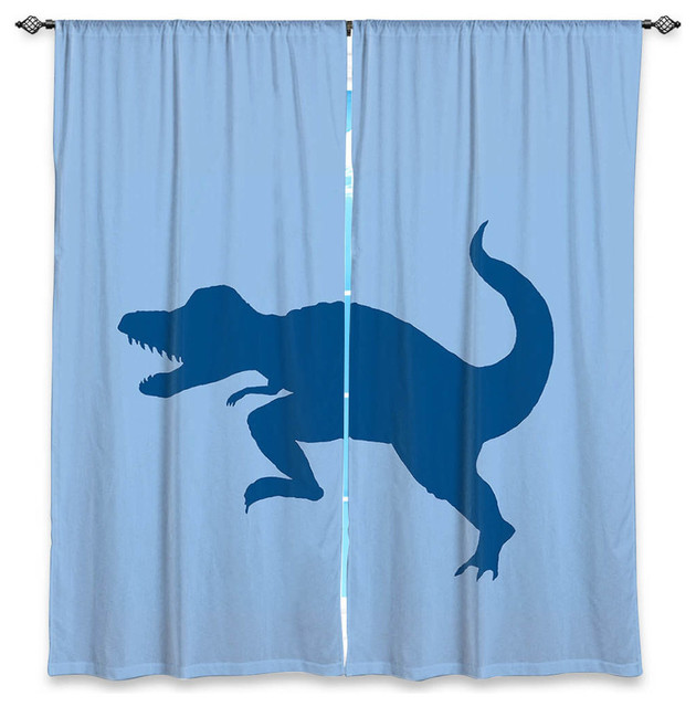 Dinosaur I Blue Window Curtains 2 Piece Set Contemporary Dinosaur I Blue Window Curtains 2 Piece Set Contemporary By Dianoche Designs