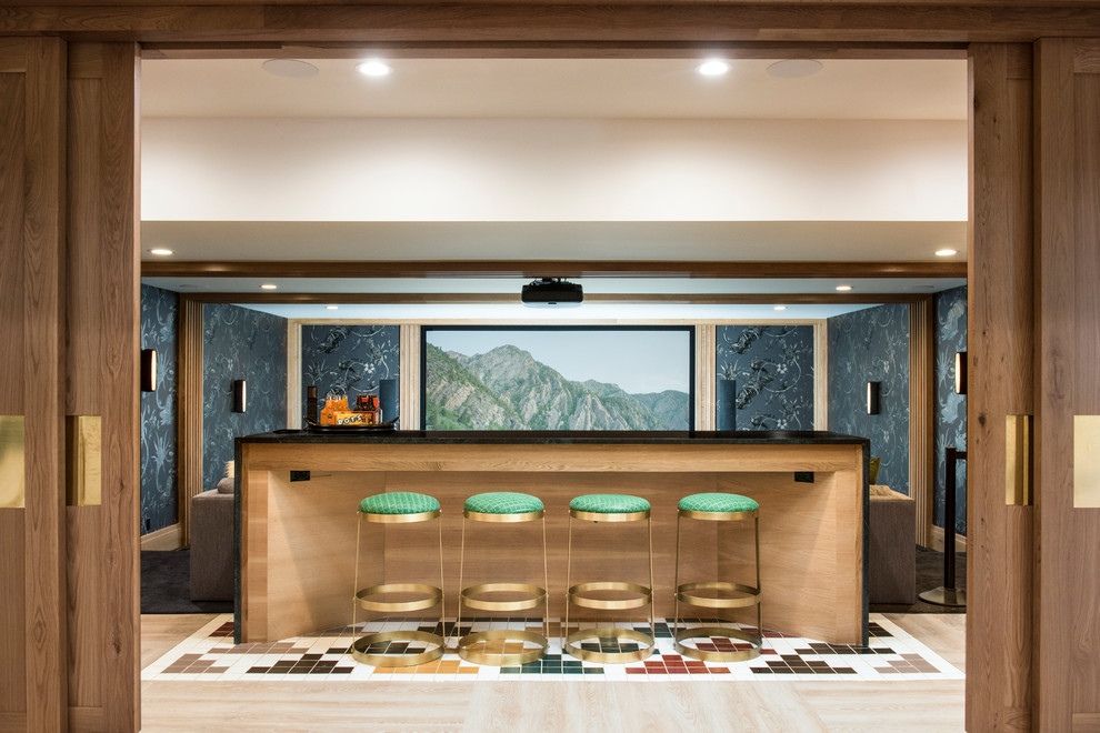 Inspiration for a contemporary home bar in Salt Lake City.