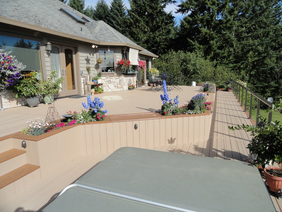 TimberTech deck with built in planter boxs - Portland - by Losli Fence ...