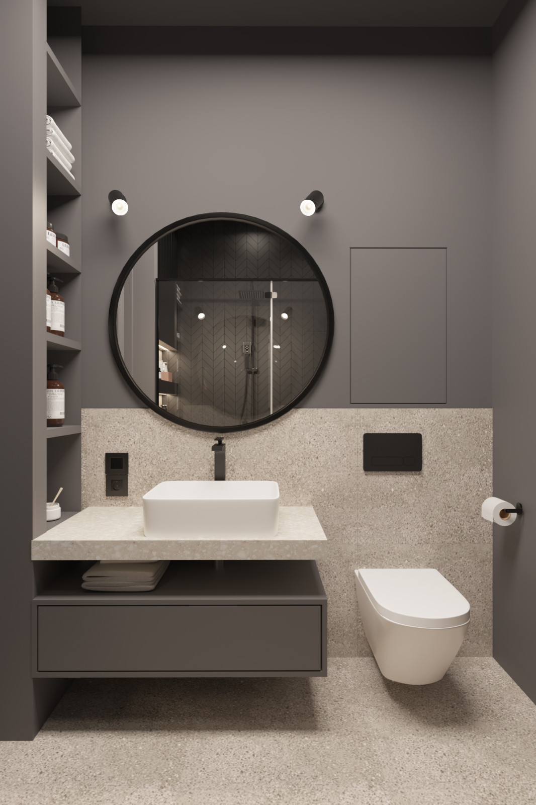 Яркий санузел в современном ЖК