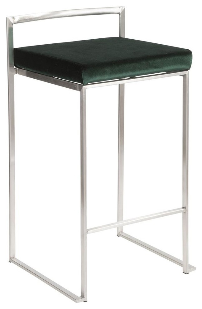 Fuji Counter Stools, Set of 2 Contemporary Bar Stools And Counter
