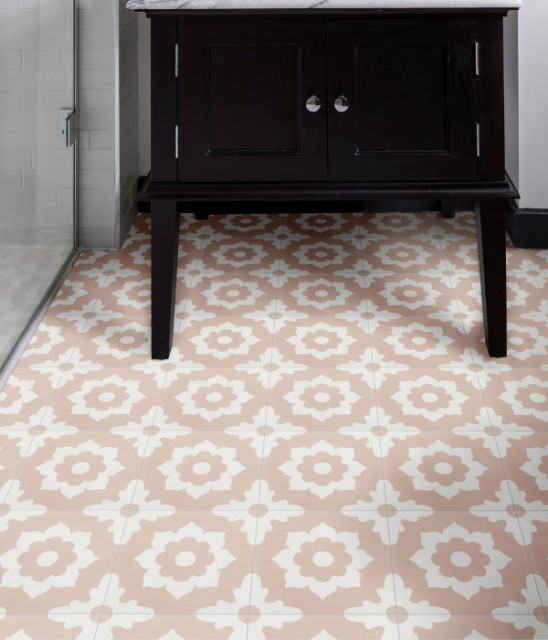 Encaustic Tiles amerikansk-craftsman-badrum