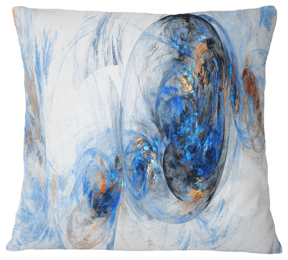 Colored Smoke Dark Blue Abstract Throw Pillow, 18"x18"