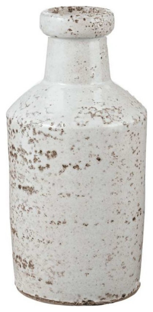 Dimond Home Rustic Milk Bottle, White