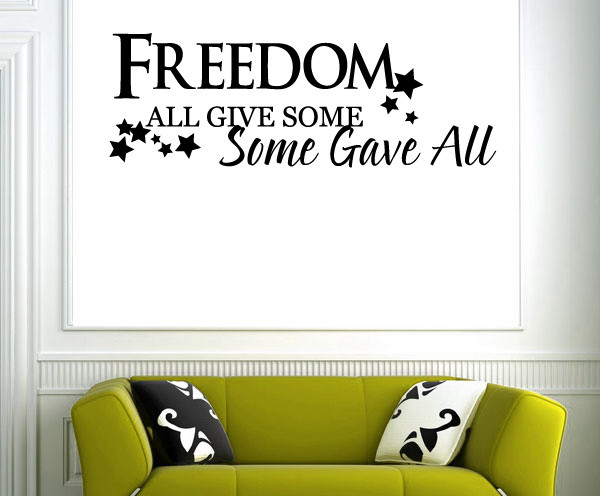 Freedom Vinyl Wall Decal hd016, 12 in. - Contemporary - Wall Decals ...