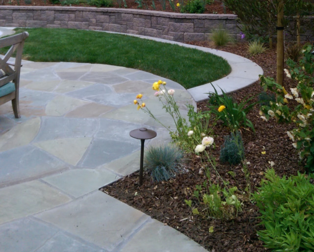 Back yard design for kid's play, observation; and entertaining. Trike path. Craftsman San