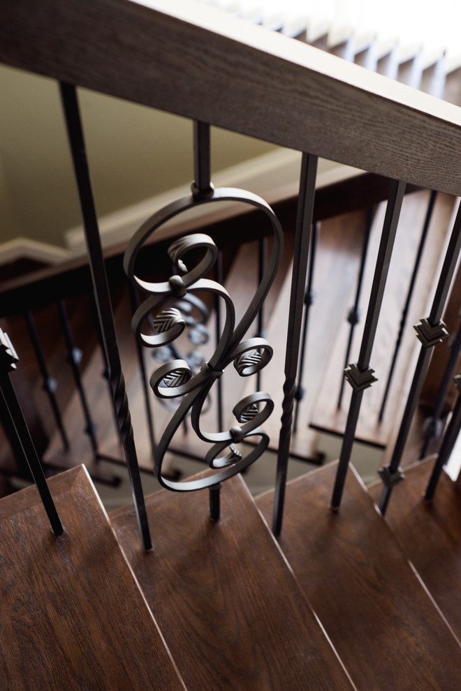 Stair with Metal Spindles Toronto by R.H. Custom Carpentry Houzz