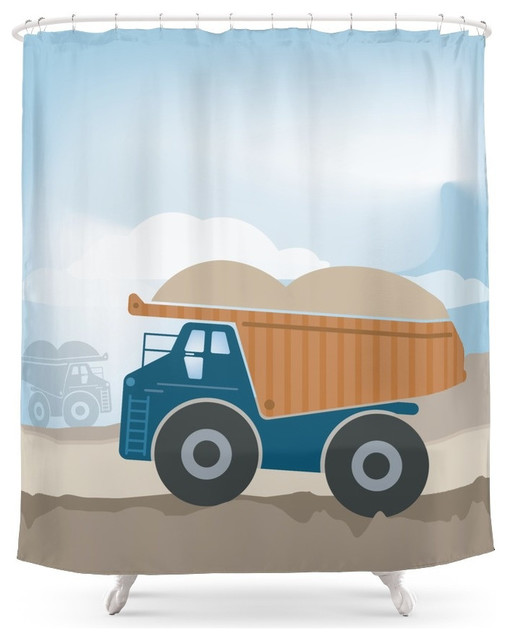 Society6 Society6 Dump Truck Full Color Shower Curtain Shower
