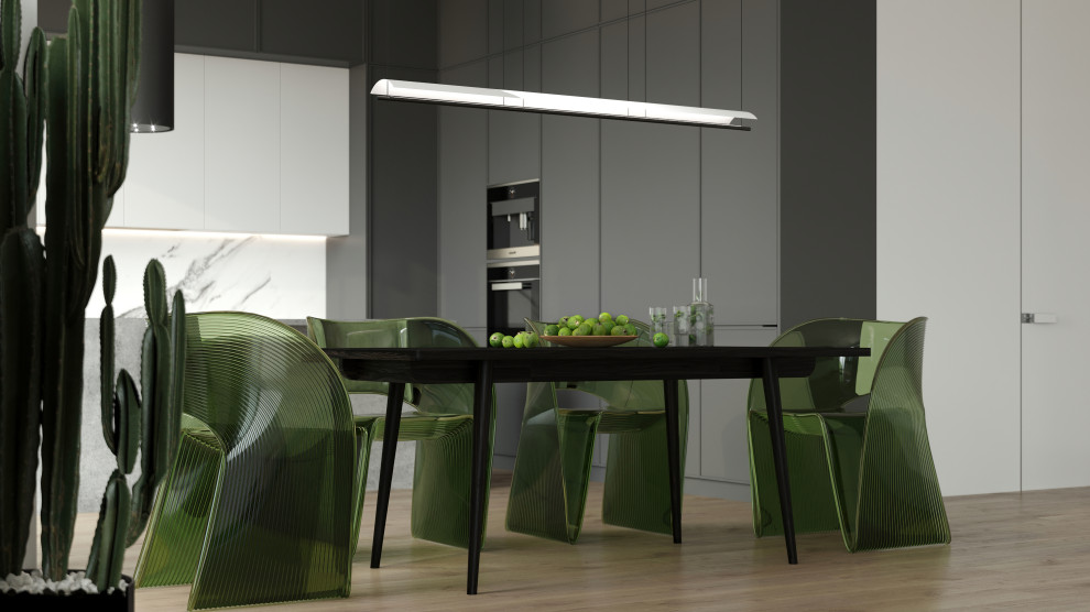 Дизайн и визуализация кухни-гостиной в загородном доме