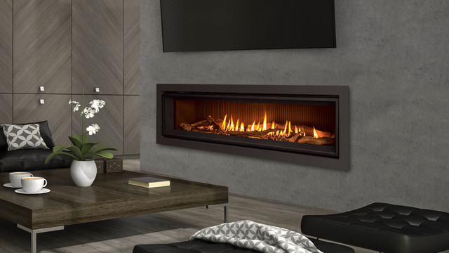 C60 Linear Gas Fireplace modern-vardagsrum