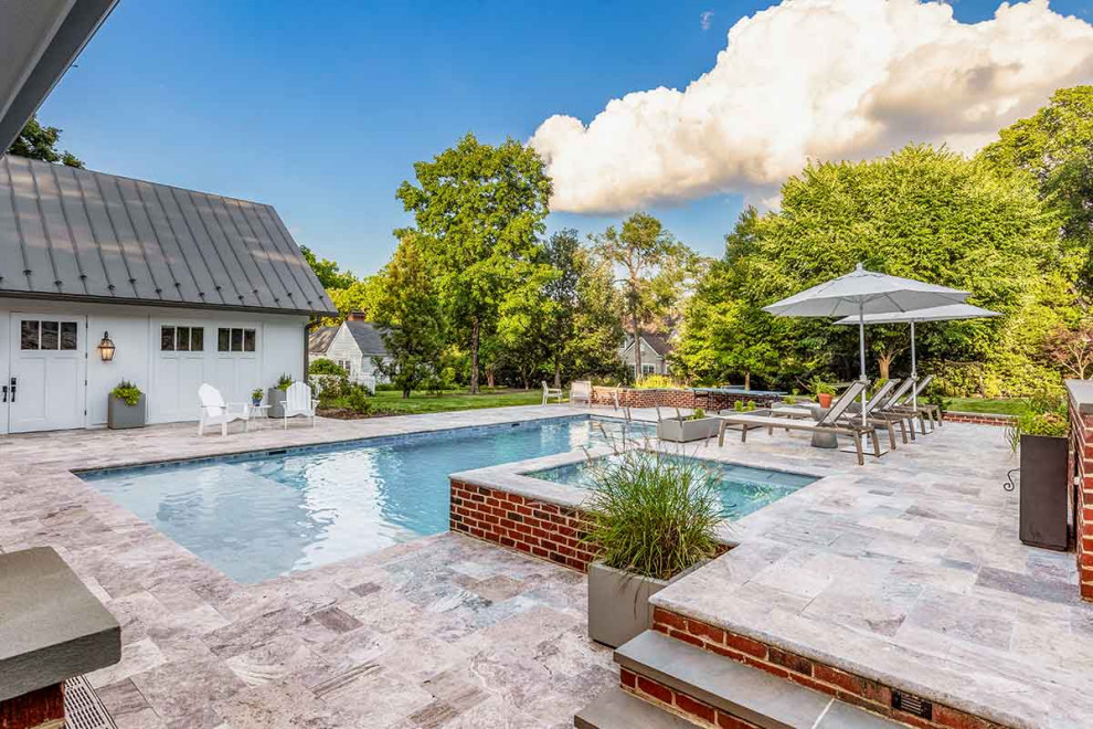 Inspiration for a rustic pool remodel in Richmond