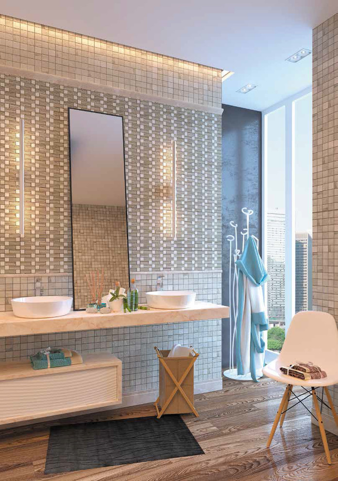 Мозаика из натурального камня в интерьере