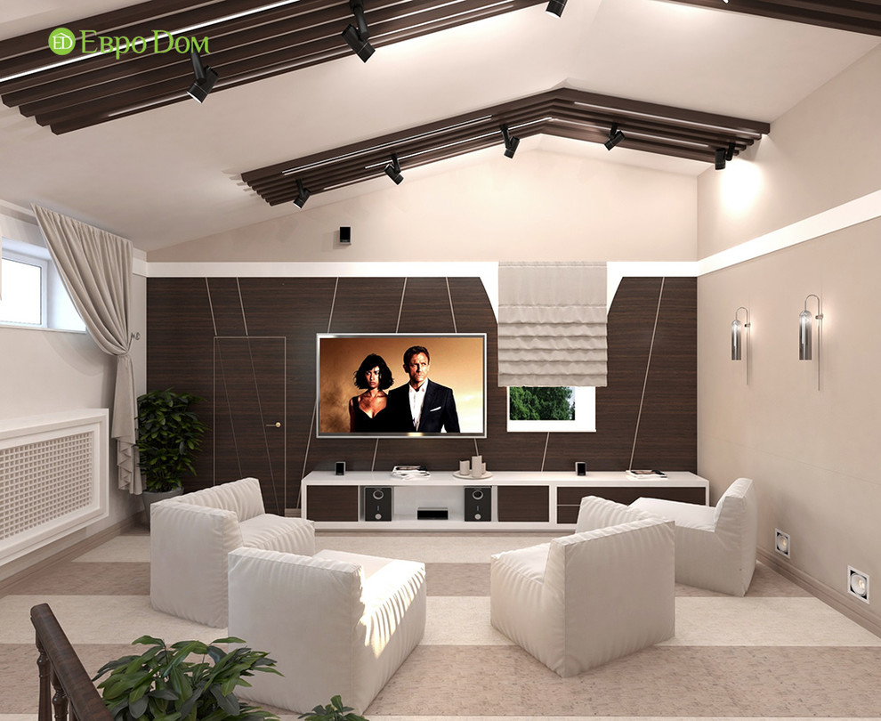 Дизайн интерьера коттеджа 490 кв. м в современном стиле