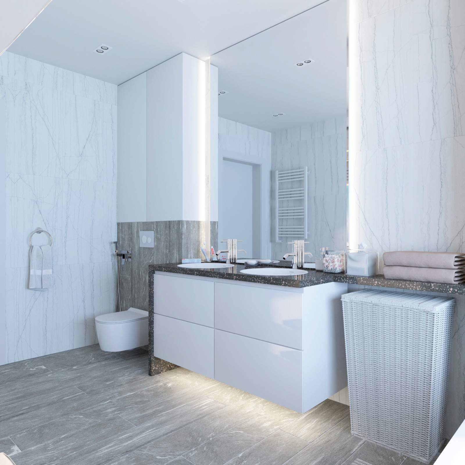 Два санузла в одном коттедже