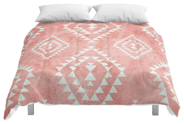 Mint And Coral Tribal Pattern 2 Comforter Southwestern