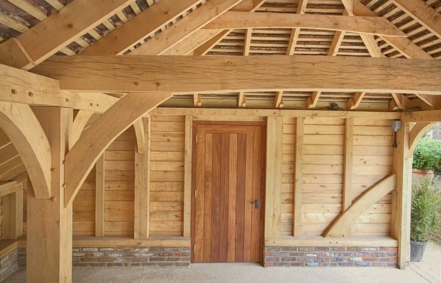 Oak Framed Garage And Barns Traditional Garden Shed And