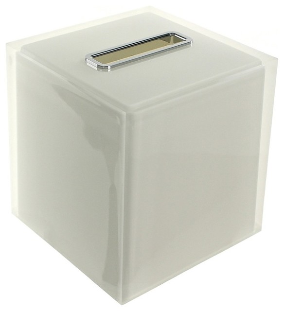 white tissue box holder