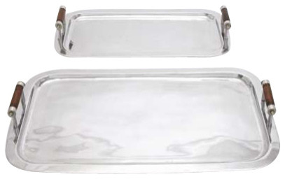 Set of 2E Tray with Designer Wood Handles