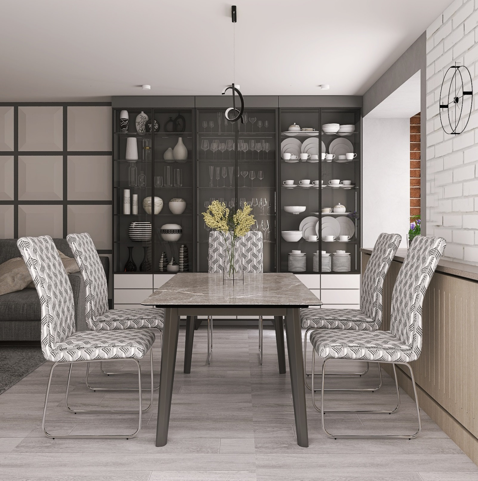 Дизайн кухни-гостиной с балконами